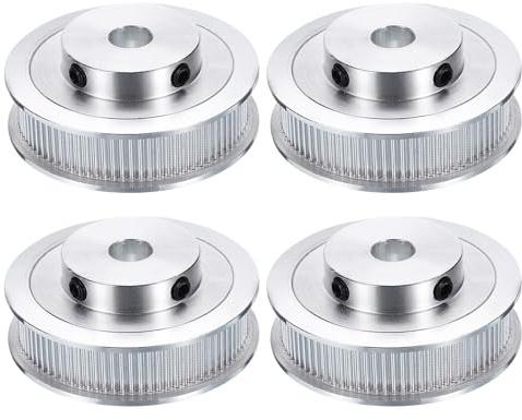 sourcing map GT-2 Riemenscheibe, Synchronrad, 80 Zähne, 8 mm Bohrung, passend für 10 mm breiten Riemen, Aluminiumlegierung, Zahnriemenscheibe für 3D-Drucker, CNC-Maschine, 4 Stück