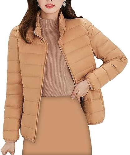 Piumino da Donna 100 Grammi Leggeri Elegante Cappotto Senza Cappuccio Ultraleggero Taglie Forti Giacca Trapuntino Mezza Stagione Imbottiti Piumini Donna Invernale Antivento Caldo Giacconi Slim