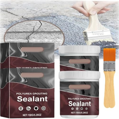 Powerful Polyurea Grouting Sealant, Penetrating Concrete Sealer, Water-Based Sealant, Waterproof Insulating Sealant, Multipurpose Liquid Rubber Coating, Grout Sealer for Shower Tile (2pcs)
