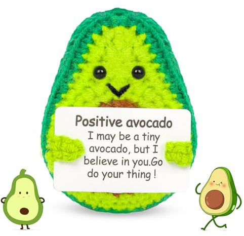 Positive Potato Idea regalo cumpleaños - Creative Knitted Positive Potato Doll- Gadget Escritorio Lindo Afortuna, Regalos Originales para Graduación Collega Hermana Amiga Oficina (Cach) (aguacate)