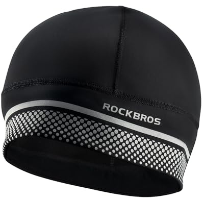 ROCKBROS Bonnet Vélo Polaire sous-Casque pour Casque de Cyclisme, Ski, Casquette Sport pour Course à Pied, Ski, Cyclisme, Escalade, Moto Hommes Femmes