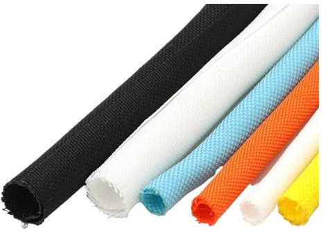 Guaina Per Cavi Elettrici Manicotto intrecciato espandibile in PET multi chiusura automatica Tubo flessibile isolato con chiusura automatica Avvolgicavo Proteggi cavo Calzino(Orange,50MM_5 METERS)