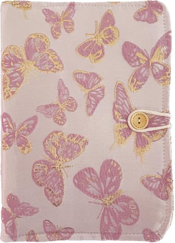 ipoul Carpeta A5, Diario Recargable, Cuaderno de Mariposas, Diario Bordado, Carpeta de Presupuesto, Papel sin Líneas 6x8 Pulgadas, Regalos de Mariposas, Rosa