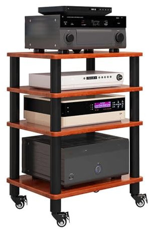 Estante For Consola De Videojuegos, Reproductor De CD, Soporte De Medios Audiovisuales, Estante De Almacenamiento De Audio Abierto De 4 Capas, For Sala De Estar, Estudio De Grabación, Cine(A)