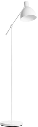 HOMCOM Stehlampe Wohnzimmer höhenverstellbar schwenkbar Stehleuchte Standleuchte mit E27 Fassung für Wohnzimmer Schlafzimmer, exkl. Glühbirne, Weiß