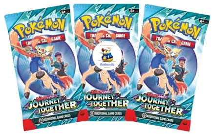 Journey Together Pokemon Booster Packs x 3 | Scarlet & Violet Set | Pokémon Trading Cards in Booster Packs | TCYM Authenticated | Pokémon TCG Pack | Pokemon Journey Together