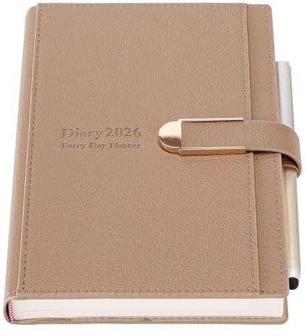 Akademischer Terminplaner 2026, A5, ein Tag pro Seite, Jan 2026-Dez 2026, täglicher Planer, Terminplaner mit Stift, Hardcover-Tagebuch-Planer mit Aufklebern, Innentasche, hochwertiges, dickeres Papier