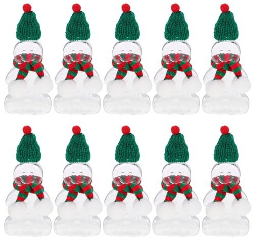 Homoyoyo 6 Stück Lebkuchenmann Flaschen aus Kunststoff Weihnachtssaftflaschen, Weihnachten Wiederverwendbar Saftflaschen Flaschen Leere Milchflaschen Milch Trinkflaschen Getränkeflaschen (Grün)