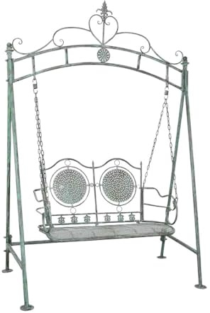 Huangj-0527 Banco de jardín Columpio de Hierro for jardín al Aire Libre, Silla Doble Decorativa for balcón, Ideal for terraza y Parque. Banco para terraza