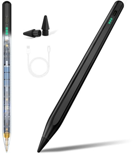 Penna stilo per Apple iPad 2018-2025, matita a ricarica rapida con alta precisione, sensibilità all'inclinazione e rifiuto del palmo, per iPad 11 A16/10/9/8/7/6a generazione, Pro 12,9/11/13 M4, Air 3