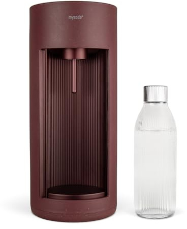 Mysoda Glassy - Gasatore d’acqua per l’acqua frizzante con bottiglia in vetro (senza bombola di CO2) - Beetroot