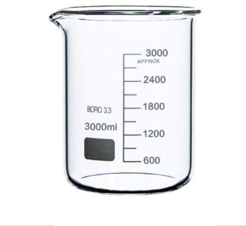 Rocwing, Messbecher mit Maßeinteilung, Borosilikat-Glas 3.3, glas, 3000ml