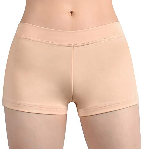 SUPRNOWA Pantalones cortos de baile de elastano y elastano de talla baja para niñas y mujeres