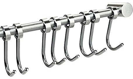 Anjing 12 Ganchos para Colgar en la Pared para Utensilios de Cocina, Soporte de baño, Herramienta Sus 304 de Acero Inoxidable sólido no se oxida.