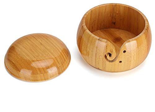 Jingyi Scodella per Palline di Filato, Ciotola per Maglieria Decorativa, Lavorazione Manuale della Famiglia da 6 Pollici in Legno per Uncinetto per Maglieria