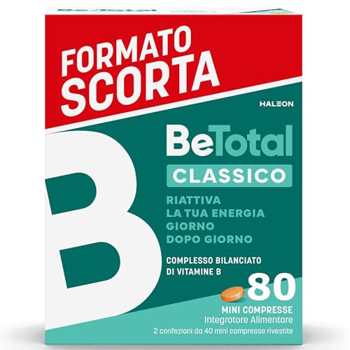 Be-Total Compresse Integratore Alimentare di Vitamina B Riattiva l’Energia, Riduce la Stanchezza, Supporta il Sistema Immunitario, Adulti, 80 Mini Compresse​