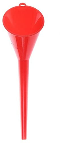 Entonnoir à long goulot mains libres, kit d'entonnoir lastique universel portable pour moteur à essence de voiture, entonnoir à huile multifonction en plastique à long goulot(rouge)