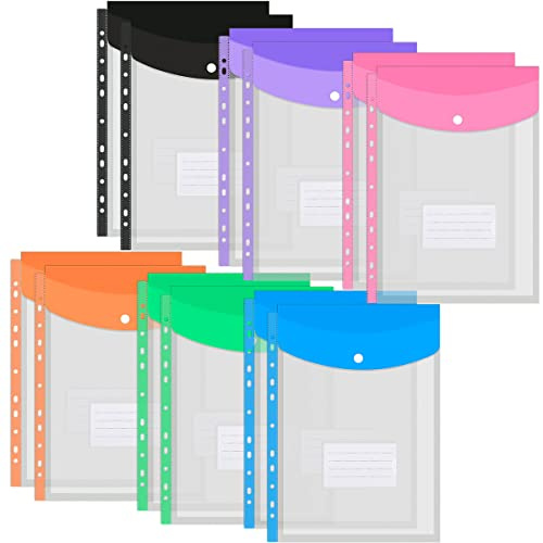 A4 Plastic Bags & Wallets - 12PCS Clear Ring Binder Sleeves