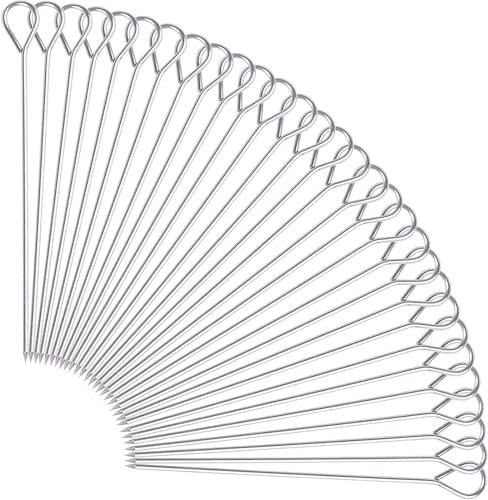 30 aghi per involtini in acciaio inox, 20 cm, spiedi per carne e cocktail