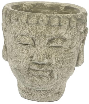 OFFSCH Buddha Pflanzgefäß Zement Sukkulenten Pflanzer Garten Dekoration Moosgrün Mit Buddha Figur Für Haus Büro Garten