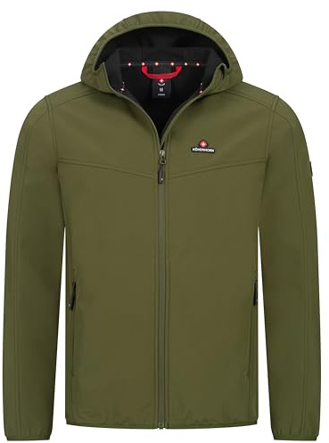 Höhenhorn Alpberg lätt softshell jacka för män, utomhus, fritidsjacka, övergångsjacka, Grön, XXL
