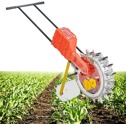 Hand-Push Seed Sower, 16 Mouths Garden Push Seeder Planter, Walk-Behind Row Crop Planter, for Planting Corn Cotton Soybean Peanut Mung Beans