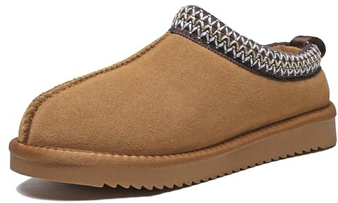 Meik Mangni Pantofole Donna Uomo Inverno Scarponi da Neve in Pelle Unisex-Adulto Caldi Ciabatte da Casa Antiscivolo,Marrone,39 EU
