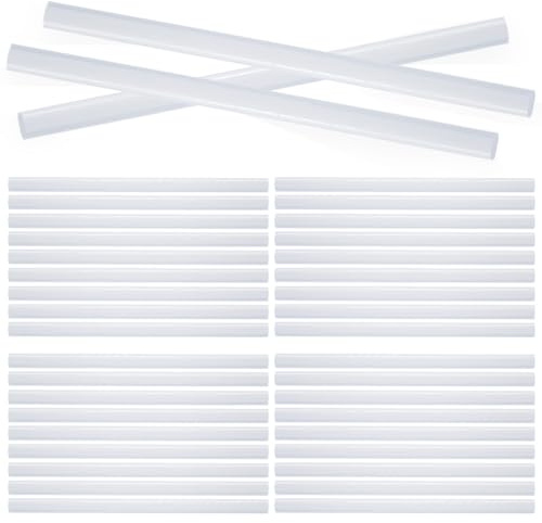 Hocansen 40 Pezzi Bastoncini Stick Colla Caldo 11x190mm Bastoncini di Colla Stick Hot Melt Trasparente Barre di Gomma Termiche Bastone Della Colla per Pistola Fai da Te (RJB/11x190)