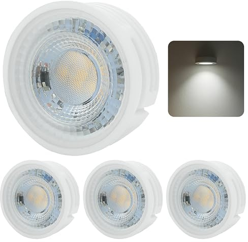 Sweet Led Lampe 5W – Flach Ø50x20mm Keramik Leuchtmittel - 320lm, 4000K, 230V Ersatz für Halogen Leuchten, Passend für Einbauspots - Aufbauspots 4er Pack