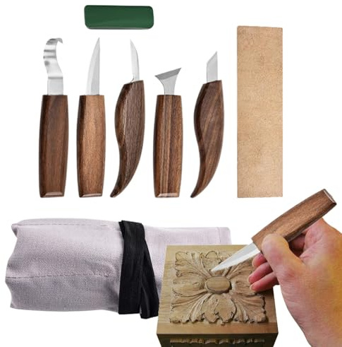 YRTUOP Kit de taille du bois, ensemble d'outils de sculpture sur bois | Ensemble de 8 outils de sculpture à la cuillère - Outils de ciseau à bois polyvalents, trousse à outils de sculpture à la main