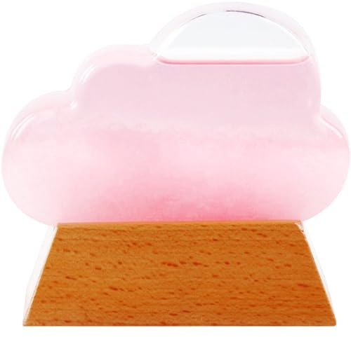 1pc Cloud Storm Glass Wear Forecaster Wear Station Weather Glass Storm Glass Weather Predictor Water Drop Wear Predictor Desktop Decorations rosy
