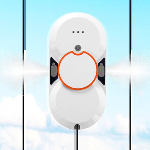 Soflightmok Electric Window Cleaner Robot | Smart Window Robot Cleaner | Glass Cleaning Robot, 5600pa Powerful Suction,Double Water Spray, Remote Control - For Outdoor, Indoor, Tiles, Mirrors,White