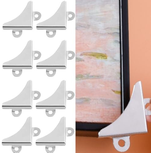 10 Pcs Mirror Corner Brackets Mirror Corner Fastening Bracket Mirror Clips Metal Mirror Hanging Kit Mirror Corners Mirror Fixings for Fixing Bathroom Glass Mirror Hanging Pictures