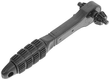 Housoutil 2-in-1 Drill Chuck Key and Dual-use Ratchet Spanner Wrench Black 12.7mm 17.5mm Hand Tool for Drill Maintenance and Assembly
