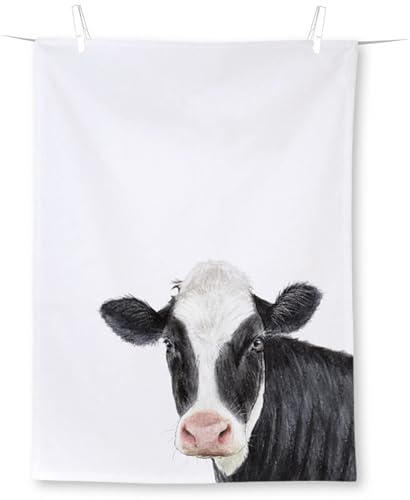 Ihr - T 1048100 - Geschirrtuch, Farm Cow, Kuh, weiß, Baumwolle, Bedruckt, 50cm x 70cm
