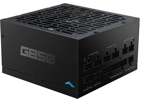 SAMA G850 Fuente de Alimentación Totalmente Modular – 850W 80 Plus Gold, ATX 3.1 y PCIe 5.1, Conector Nativo 12V-2x6 para RTX 50/40, Ventilador FDB de 140mm Silencioso, Condensadores Japoneses - Negro