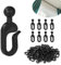 50 Unidades Ganchos para Cortinas Pergola, 42.5x15mm Negro Plástico Antioxido Deslizante Suave, Ganchos Cortinas Riel con Diseño Invisible - Accesorios Exteriores Resistentes al Viento para Mosquitera