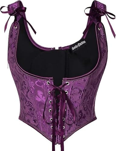 SCARLET DARKNESS Women's Renaissance Corset Underbust Bustier Top Lace up Vest