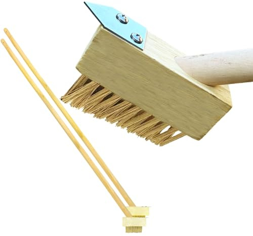 LS Wire Bristle Weed Brush 120cm Long Handle Moss & Grout Remover Tool for Patio Paving Decking & Driveway Heavy-Duty Steel Wire Broom for Block Joint & Gap Cleaning (pack of 2)