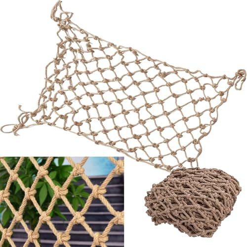 7x20FT / 2x6(M), Climbing Frame Net for Kids, Rock Ladder Wall Hammock Tree House Playset Swingset, (Rope Dia 1cm)