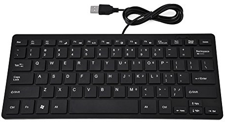 Richer-R 78 Touches Clavier Ultra-Mince Mini USB Filaire Clavier pour Ordinateur de Bureau PC Portable(Noir)