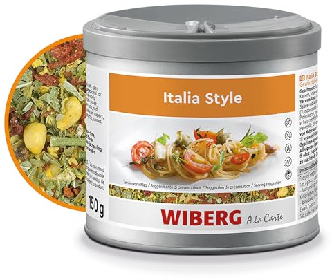 WIBERG Italia Style – Italienische Gewürzzubereitung mit Tomate, Pinienkernen, Kapern, Knoblauch, Oregano und Basilikum, ideal für die italienische Küche, 150 g