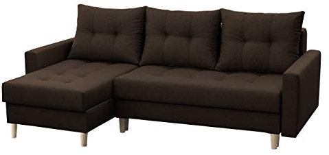 Mirjan24 Ecksofa Bodo mit Schlaffunktion und 2 Bettkästen, große Farbauswahl, freistehendes Sofa, Bettfunktion, Top-Qualität (Malmo 28)
