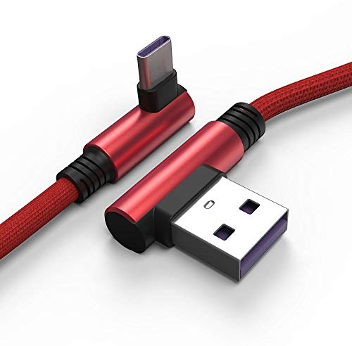 TECHGEAR USB C kabel, [30 cm] USB C 90 Grad rechtwinkliges kabel passt Samsung Note 20, Note 10/9/8/7, Tab A7, Tab A8 10.5, Tab A9 / A9 Plus, Tab S6 Lite, Tab S7, Tab S8, Tab S9, FE, usw