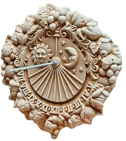 teramico Cadran Solaire Meridiana décoratif en Terre Cuite 35 cm Italienne au Gel et résistant aux intempéries Produit de qualité blumenkübelxxl