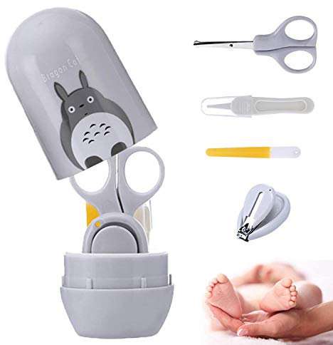 Paquete de 4 Piezas Juego de cortaúñas para bebé, Kit de cuidado de bebé, incluye cortaúñas, tijeras, pinzas y lima de uñas, set de cuidado de uñas para recién nacidos, Niños, Infantes Y Bebés