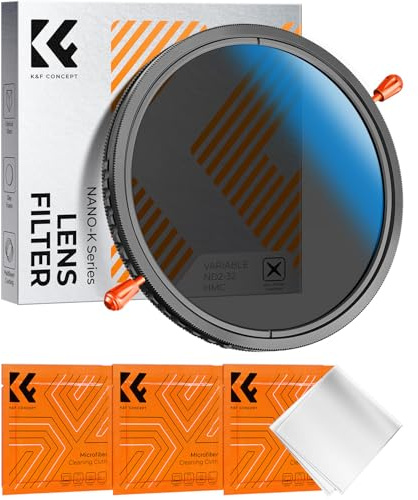 K&F CONCEPT 62mm Variabler ND2-32 & Polfilter(CPL) 2-IN-1 Filter | Optikglas mit 18-lagiger Nano-Beschichtung,Nano-Klear,FB302