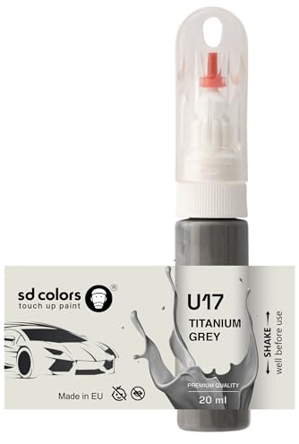 SD COLORS Titan-Grau U17 Ausbesserungslack, 20 ML, praktischer Pinsel zur Reparatur von Kratzern (Farbe)