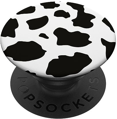 PopSockets Black and White cow print cute design for boys teen girls PopSockets Swappable PopGrip