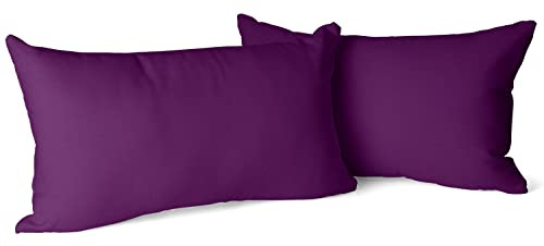 Amolavet Kissenbezug 40 x 80 Lila 2er Set Kopfkissenbezug 40x80 mit Hotelverschluss aus Gebürsteter Mikrofaser Weich Kuschelig Pflegeleicht Langlebig